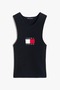 Women's Ribbed Slim Racerback T-Shirt - Black - 5