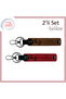 Heart Baby Foot Figured Leather Keychain Set, Light Brown-Red, Suitable for the First Mother's Day