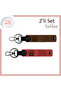 Suitable Gift for Cat Lovers, Heart Paw Pattern Keychain Set, Light Brown-Pomegranate Flower