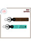 Volleyball Ball Motif Gift Keychain Set, Personal Design Customized with Your Name, Light Brown-Turquoise