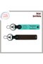 Volleyball Themed Leather Keychain Team, Turquoise-Dark Brown, Great Keepsake for Small Teams