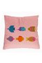 Pillowcase, Multicolored Fish Pattern, 40x40 Cm, Pink