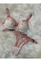Boutique Diamond Women's Lace Detailed Padded Stone Strap Bra Set
