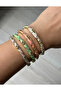 Trendy Steel Bracelet with Enamel Stone Motif Random Selection