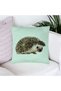 Pillowcase, Hedgehog Pattern, 40x40 Cm, Mint Green