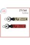 Baby Boy's Name Prepared Heart Foot Figure Leather Keychain, Set of 2 Souvenirs, Milk Coffee-Pomegranate