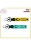 Charity Icon – Child and Crescent Star Themed Leather Keychain Set for Lovers, Yellow-Turquoise