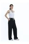 Women's Sofia Linen Fabric Striped High Waist Wide Leg Relaxed Fit Lace-Up Elastic Waist Casual Pants - 3