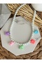 Trend Necklace with Colorful Teddy Bear and Pearl - 3