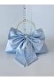 Baby Blue Bow Pearl Portfolio Evening Dress Handbag - 3