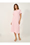 Solid Yoke Button Placket Midi Nightdress