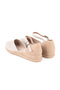 Children's Espadrille Open Side Ankle Buckle Strap Wedge Heel Linen Straw - 3