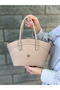 Nçs Mink Women's Hand and Shoulder Bag – Stylish Metal Detail, Medium Size (En:19Xboy:17)