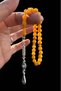 Wrist Length Yellow Beirut Drop Powder Amber Prayer Beads, Gift Wooden Boxed Rosary - 2