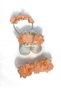 Laser Floral Maternity Mother's Crown Bandana and Baby Booties - 3