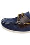 Navy Blue Nubuck Brown Leather Tumbler Shoes - 5