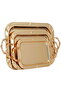 Stainless Steel Tray Set, 3 Pieces, Rectangular - Gold