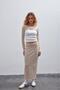 Elastic Waist Ribbed Midi Skirt - 4