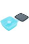 Saif Gallery Plastic Lunch Box, 1.6 L, Square - Light Blue - 3