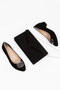 Women's 3 cm Buckle Short Thick Heeled Shoes and Bag Set - 2