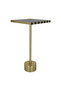 Steel Table Alsaif Gallery, 30x30x68 cm, Square, Golden Base - Gold/Black