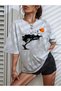 Nature Printed Crew Neck Comfortable Fit Oversize T-Shirt - 3