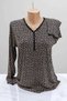 Floral Patterned V-Neck Lace Detailed Stylish Comfortable Fit Quality Lycra Combed Cotton Mother Blouse - 3