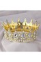 Cake Crown Tamtur Gold Metal 12X12 cm Birthday Crown Cake Decoration Round Metal Crown Henna Wedding Crown - 2