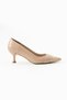 Hira Women's Tape Detailed Short Heeled Shoes Beige