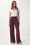 Wide Leg Modal Sweatpants Light Bordo Lub0070 - 3