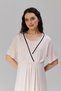 Pink Piping and Morning Dress Double Breasted Maternity Nightgown Set - 7