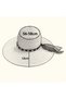 Women's Camel Color Summer Chain and Chiffon Ribbon Detailed Summer Fedora Straw Beach Hat Beach Hat - 2