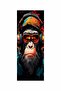 Crazy Rapper Monkey Printed Car Door Post Covering Foil Sticker Set of 2 (Right&Left) - 2