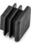 QWORK® 20 x 2 cm Black Plastic Square End Caps for Pipe Tube, Chair Leg - 7