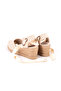 Real Handmade Open Back Wide Drawstring Wedge Heel Linen Women's Espadrille Handmade - 5