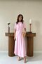 Powder Pleated Crew Neck Dress