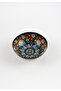 2 Pieces Handmade Light Green-Black Tulip Motif 15 cm Ceramic Bowl Set
