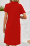 Women's Short Sleeve V Neck Wrap Dress - 4