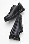 Deri̇club Men's Thick Sole Lace-Up Casual Shoes Real Leather Cr 2208 Black - 6