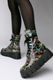Desire boots, black smooth leather with patterns