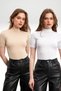 Women's 2 Pack Cream White Short Sleeve Blouse