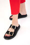 Black Suede Women's Slippers 20698 - 5