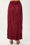 Women's Burgundy Wrinkle Effect Satin Surface Skirt Mx00218 - 5