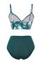 Çiçek Desenli Drapeli Üçgen Kaplı Hipster Yüksek Bel Bikini Takımı TBESS25BT00202 - 6