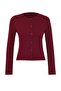 Bordo 2'li Fitilli Premium/Özel İplikli Yumuşak Dokulu Triko Hırka-Bluz Takım TWOAW26HI00003 - 6