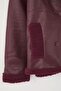 Bordo Peluş Detaylı Suni Deri Biker Ceket Büyük Beden Mont TWOAW26AW00014 - 6