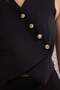 Black Fitted Woven Crop Vest Twoss25Ye00121 - 3