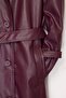 Bordo Kemerli Suni Deri Oversize Uzun Trençkot TWOAW25TR00003 - 6