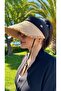 Black Fringe Detailed Soft Brim Straw Visor Hat Hsr2110 - 5
