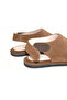 Tan Suede Genuine Leather Velcro Women's Daily Sandals - 3